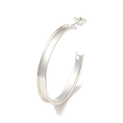 Серебро Серьги-кольца с железными шпильками, с уха орехов, долговечный, без кадмия и без свинца, с-образный, серебряные, 35.5x4 мм