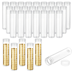 Прозрачный 50шт. пластиковый ящик для хранения монет, колонка, прозрачные, 13.6x3.25~3.35 см