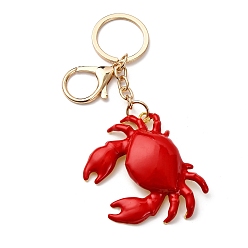 Краб Брелки из сплава эмали, с кольцами для ключей брелок для сумки рюкзака кошелька автомобиль ключи украшение, золотые, краб, 125 мм