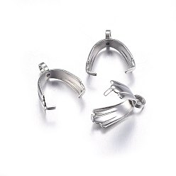 Нержавеющая Сталь Цвет Устойчивы к потускнению 304 подвесные скобы из нержавеющей стали, цвет нержавеющей стали, 13.5x12x5.5 мм, отверстие : 2.5 мм