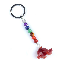 Красный Агат Сердолик брелок, с кварцевым резонатором, аметист, ляпис, авантюрин, красный агат, красная яшма, дельфин, 10 см