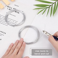 Silver DIY Wire Wrapped Jewelry Kits, with Aluminum Wire and Iron Side-Cutting Pliers, Silver, 20 Gauge, 0.8mm, 10m/roll, 2rolls/set