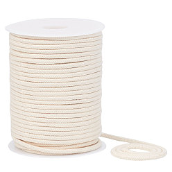 White Cotton String Threads for Jewelry Making, White, 4mm, about 45.93 yards(42m)/roll