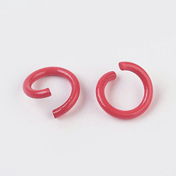 Red Iron Jump Rings, Open Jump Rings, Red, 17 Gauge, 8~8.5x1.2mm, Inner Diameter: 5~6mm