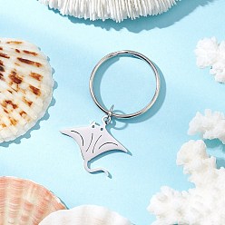 Fish Океанская тема 304 брелки из нержавеющей стали, цвет нержавеющей стали, рыба, 49 мм