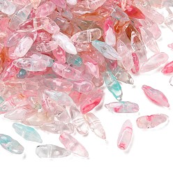 Pink Two Tone Imitation Gemstone Style Acrylic Beads, Teardrop, Pink, 18~18.5x6.5~7x7mm, Hole: 1.4mm, about 1140pcs/500g