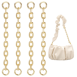 Платина 4шт. алюминиевые цепи-удлинители для сумок, с пружинными кольцами ворот, для замены ремней для мешков, платина, 21.5x1.35x0.35 см