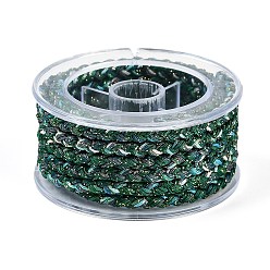 Темно-Зеленый Оплетенный нейлоновый шнур, для изготовления ювелирных изделий, круглые, темно-зеленый, 3.8~5 мм, около 2.19 ярдов(2м)~3.28 ярдов(3м)/рулон