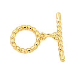 Настоящее золото 18K Латуни Переключить застежками, без кадмия, без никеля и без свинца, кольцо, реальный 18 k позолоченный, Кольцо: 13x11x1.5 mm, отверстие : 1.2 мм, бар: 19x4x1.5 mm, отверстие : 1.2 мм