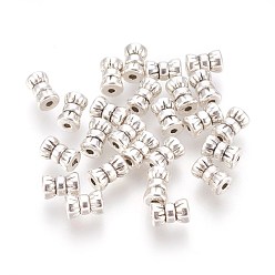 Античное Серебро Тибетский стиль сплава цинка бисером, без свинца и без кадмия, античное серебро, 6x4 мм, отверстие : 1 мм