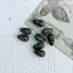 Peru Opauqe Czech Glass Beads, Teardrop, Peru, 13x8mm