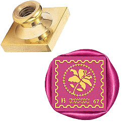 Цветок DIY альбом, латунная сургучная печать, цветочным узором, 25x25x14 мм