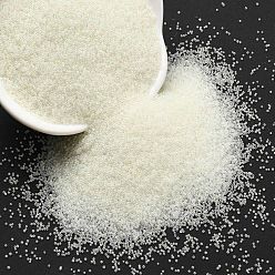 Бежевый Светящиеся в темноте прозрачные мини-стеклянные круглые бусины, нет отверстий / незавершенного, микробусины для нейл-арта, бежевые, 0.6~0.8 мм