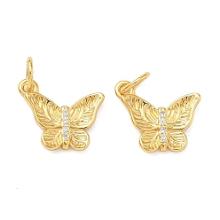 Настоящее золото 24K Латунные микро проложить кубического циркония прелести, бабочка, с целью перехода в кольце, без кадмия и без свинца, стойки покрытие, долговечный, реальный 24 k позолоченный, 10x12.5x2 мм, отверстие : 3.5 мм