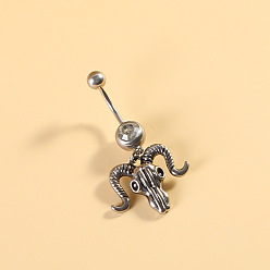 (461) Высокий Металлик Виноград 316l хирургическая нержавеющая сталь с эмалью из кубического циркония, изогнутая штанга, подвеска для живота, цвет нержавеющей стали, крупный рогатый скот, длина стержня: 3/8"(10мм), штифты : 1.6 мм