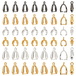 Платиновый & Золотой 120шт. 6 стиль сплава и латуни ледорубы зажимные скобы для изготовления подвески, разнообразные, платиной и золотом, 10~14x7x3.5~5 мм, отверстие : 1.5~2 мм, штифты : 0.7~1 мм, 20 шт / стиль