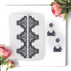 Черный Винтажная кружевная серия керамика глина бумага для переноса воды, переводные декали под глазурью, заколка для волос с подвесками для сережек своими руками, чёрные, 138x95 мм