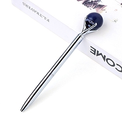 Синий Драгоценный Камень Синтетическая шариковая ручка с синим золотым камнем, шариковая ручка из нержавеющей стали, офисные школьные принадлежности, 150 мм