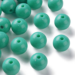 Светлый Морско-зеленый Непрозрачные акриловые бусины, круглые, светло-зеленый, 12x11 мм, отверстие : 1.8 мм, Около 56600 шт / 50000 г