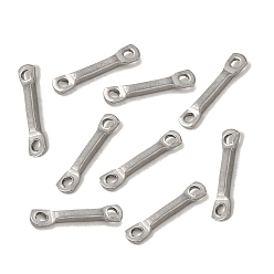 Stainless Steel Color 304 Stainless Steel Links Connector Charms, Flat Bar, Stainless Steel Color, 10x2x1mm, Hole: 1mm