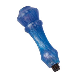 Blue Natural Quartz Crystal Handle, for Wax Seal Stamp, Wedding Invitations Making, Blue, 7.8x2.45cm