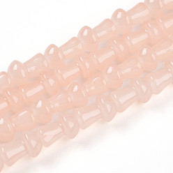 Персиковый Слойка Выпечки нарисованных стеклянных бусин прядей, гриб, розовые, 11.5~12x7.5~8 мм, отверстие : 0.8 мм, около 65~67 шт / нитка, 30.31~31.10 дюйм (77~79 см)