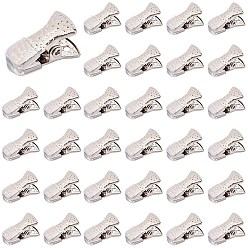 Платина 35шт. зажимы типа «крокодил» из сплава, держатели удостоверений личности, шнурки одежда очки аксессуары, мини-пружинный зажим, платина, 20x10.5x11 мм