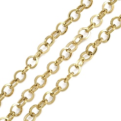 Золотой 304 цепи овальные из нержавеющей стали, несварные, с катушкой, ионное покрытие (ip), золотые, 5x4.5x1 мм
