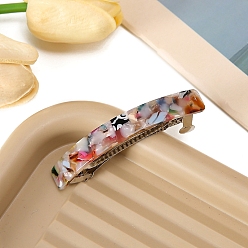 Разноцветный Ацетатные заколки для волос из целлюлозы с пружинным зажимом, аксессуары для волос для женщин и девочек, красочный, 10x80 мм