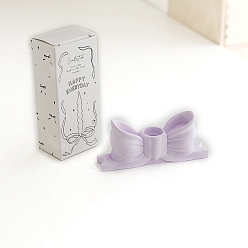 Фиолетовый Подсвечник из гипса, бантом, фиолетовые, 150x35x50 мм