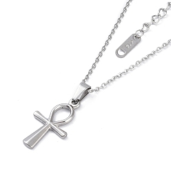 Нержавеющая Сталь Цвет Не тускнеет 304 ожерелья из нержавеющей стали с цепочкой, ожерелья с крестами для женщин, цвет нержавеющей стали, 16.14 дюйм (41 см)