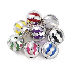 Другие УФ-покрытие радужными переливающимися акриловыми бусинами, круглые, 15~15.5 мм, отверстие : 2.5 мм