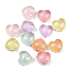(52) Непрозрачная лаванда Непрозрачные кабошоны из смолы, сердце, разноцветные, 13x14.5x8.5~9 мм