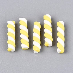 Шампанско-Желтый Ручной полимерной глины кабошонов, проскурняк, шампанское желтый, 24~27x5~6 мм