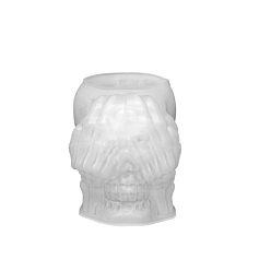 White Halloween Skull DIY Silicone Candle Molds, for Candle Making, White, 6.9x8cm, Inner Diameter: 9cm
