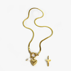 Letter T 304 ожерелья из нержавеющей стали с подвесками в виде букв и сердец для женщин, с натуральным пресноводным жемчугом, цветочный белый, золотые, Письмо T, 18.23 дюйм (46.3 см)