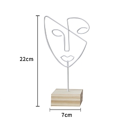 Белый Абстрактная стойка для хранения железных сережек, держатель для ожерелий на деревянной основе, подставки для хранения ювелирных изделий, белые, 7x7x22 см