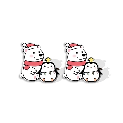 Разноцветный Серьги-гвоздики в виде медведя из акрила для женщин, красочный, 15 мм