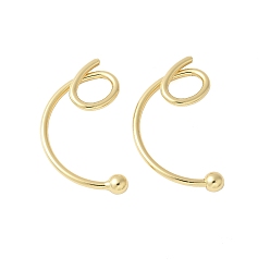 Настоящее золото 18K Латунные подвески, твист, стойки покрытие, долговечный, без кадмия и без свинца, реальный 18 k позолоченный, 29x16.5x4 мм, отверстие : 7.5x5.5 мм