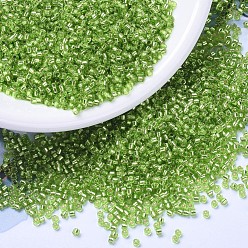 (DBS1206) Silverlined Lime MIYUKI Delica Beads Small, Cylinder, Japanese Seed Beads, 15/0, (DBS1206) Silverlined Lime, 1.1x1.3mm, Hole: 0.7mm, about 35000pcs/bag, 100g/bag