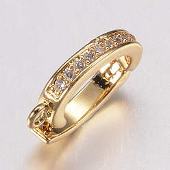 Золотой Латунный микропаве из циркония, подвеска навесная навесная, с петлей, прозрачные, золотые, 15x9x2 мм, отверстие : 1 мм