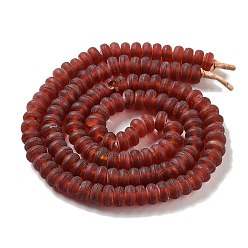Темно-Красный Непальские бусины лэмпворк ручной работы, матовые, рондель, темно-красный, 9~9.5x4.5~5 мм, отверстие : 1.8 мм, около 133 шт / нитка, 25.20'' (64 см)