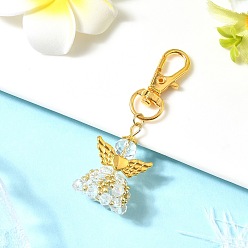 Прозрачный Подвески из стекла и сплавов «ангел», с сплава шарнирного когтя омара застежками, прозрачные, 64 мм