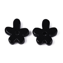 Обсидиан Природные подвески обсидиана, , 34~35x29.5~31x6~7 мм, отверстие : 5 мм