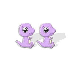 Средний Фиолетовый Серьги-гвоздики из смолы в виде динозавра для женщин, средне фиолетовый, 15 мм