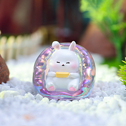 Кролик Украшения для выставки животных из смолы, украшения для дома и офиса в машине, средне орхидеи, кролик, 44x45x35 мм