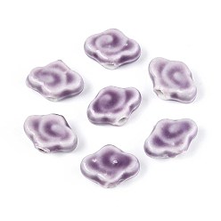 чертополох Фарфоровые бусины ручной работы, облако, фантазии античного стекла фарфора, чертополох, 10~12x16~16.5x6~6.5 мм, отверстие : 2.5~3 мм