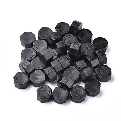 Black Sealing Wax Particles, for Retro Seal Stamp, Octagon, Black, 9mm, about 1500pcs/500g