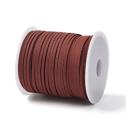 Dark Red 45M Faux Suede Cord, Faux Suede Lace, Dark Red, 2~2.5x1.5~2mm, about 50 Yards(45m)/Roll