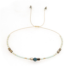 Мята молочно-белая Регулируемые браслеты из плетеного бисера и стеклянных бусин для женщин, мятный крем, 11.02 дюйм (28 см)